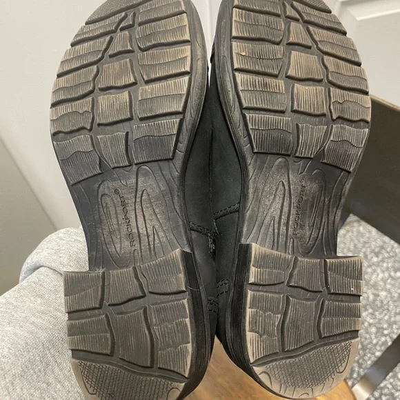 Rockport Cobb Hill Leather Black Women's Moto Lace-Up Boots - Picture 4 of 4